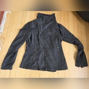 Holy Codi Studio Black Cotton Zippered Utility Jacket EUC Size L